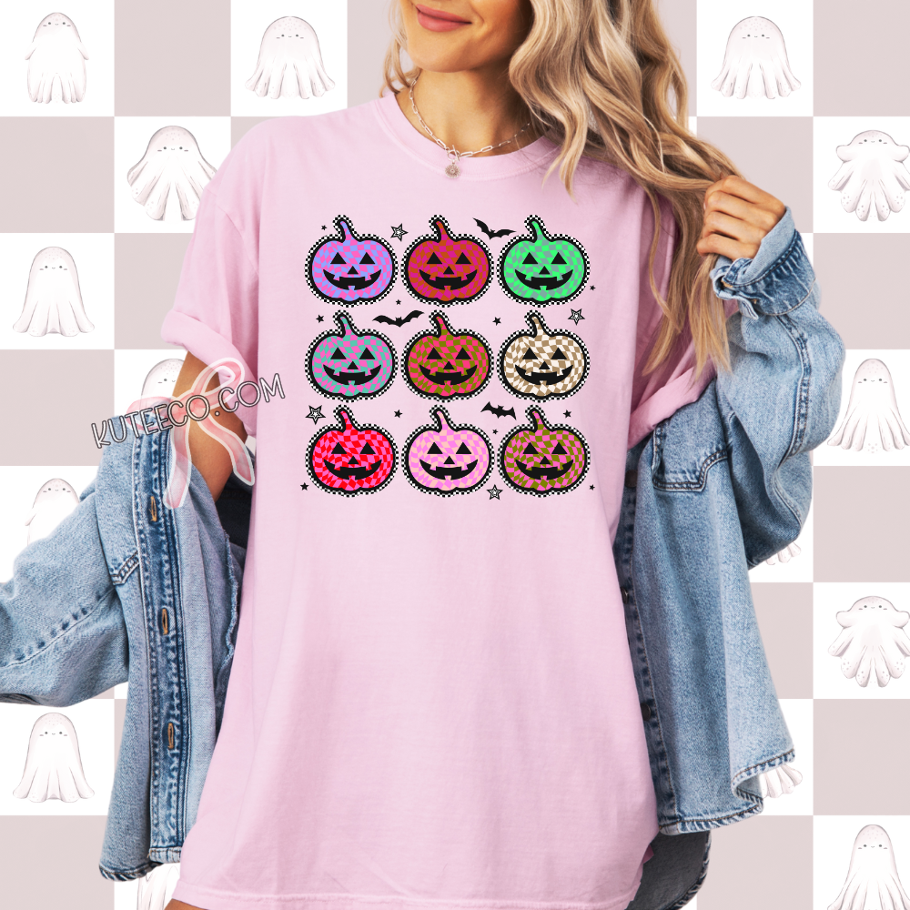 Checkered Pumpkins- T-shirt/ Sweater