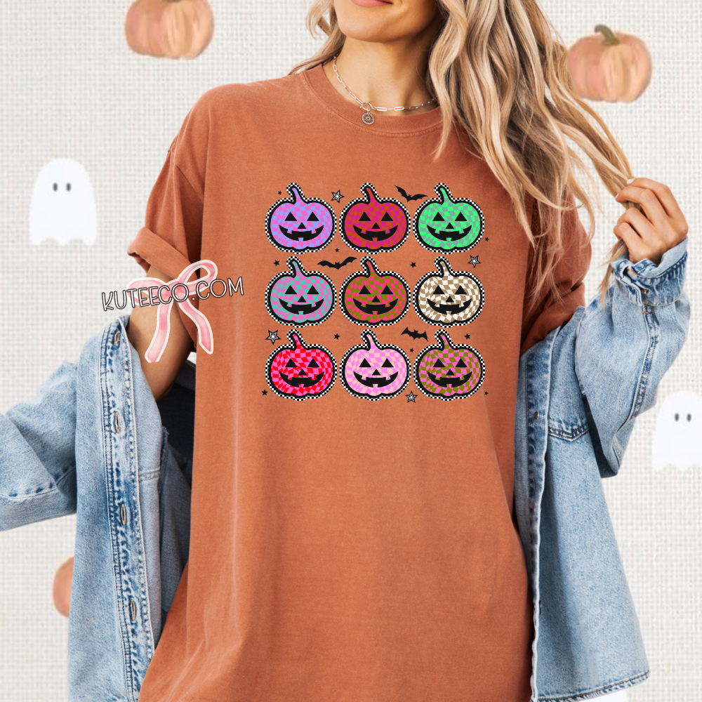 Checkered Pumpkins- T-shirt/ Sweater