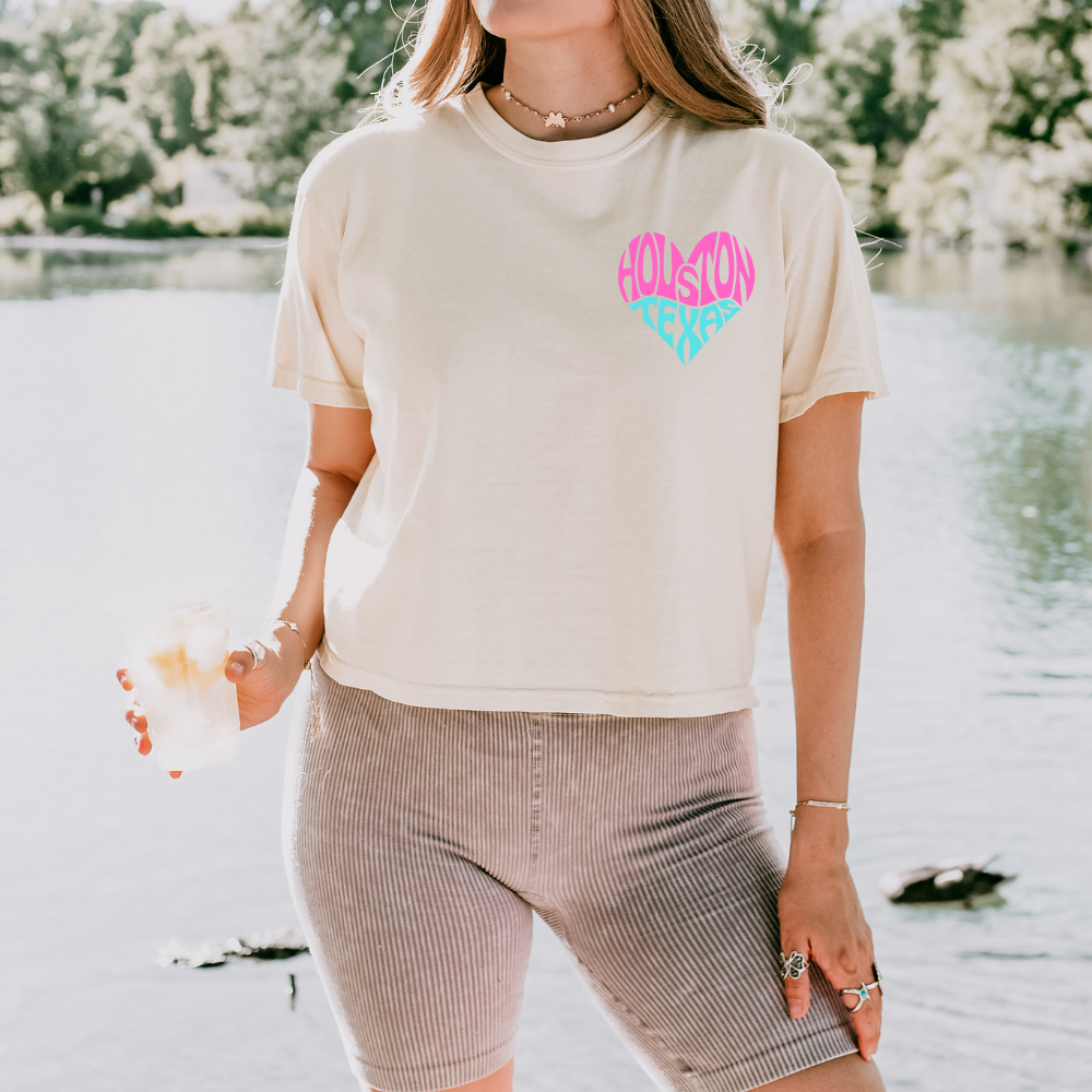 HTX- Pink Cropped Tee