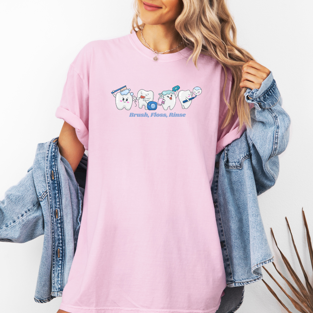 Brush,Floss, Rinse- Tee