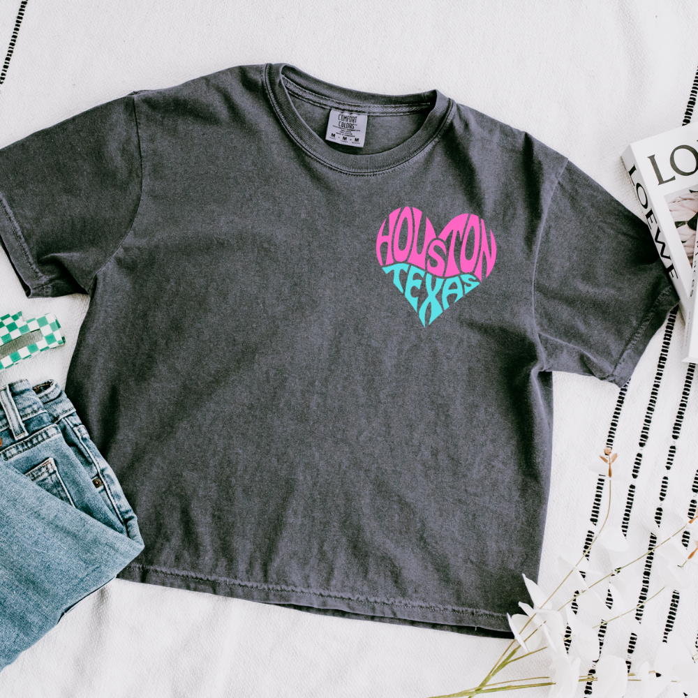 HTX- Pink Cropped Tee