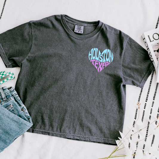 HTX- Lavender Cropped Tee