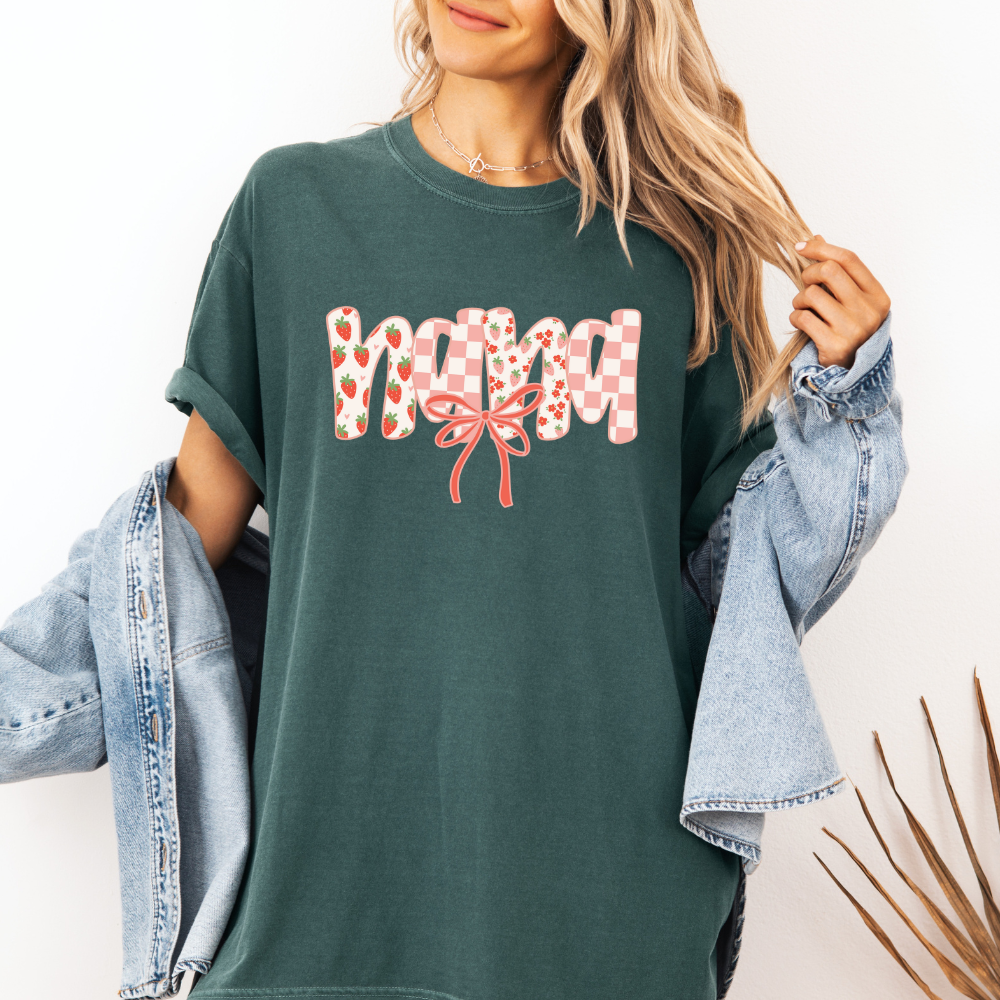 Strawberry( Pick your Text COLORS) - Comfort Colors Tee