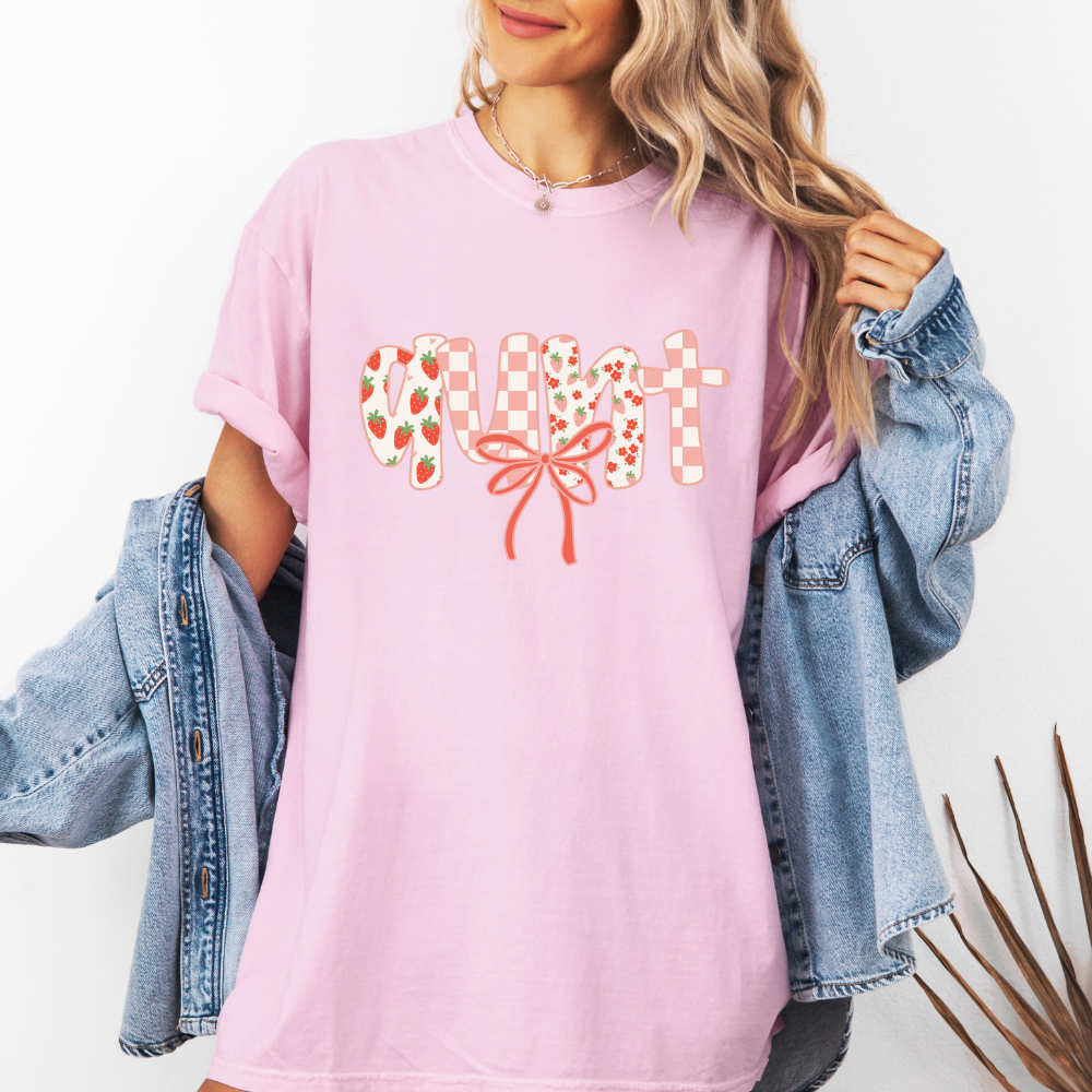 Strawberry( Pick your Text COLORS) - Comfort Colors Tee