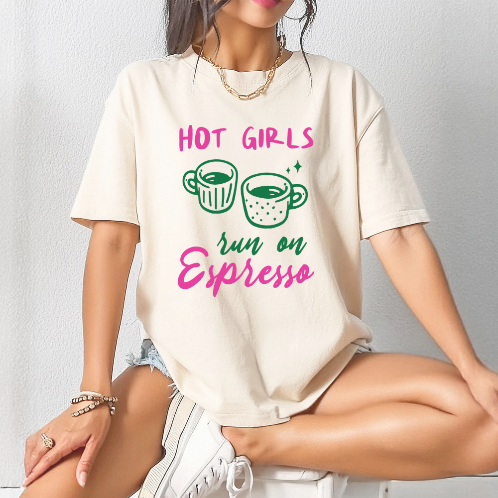 Hot Girls Run on Espresso- T-Shirt