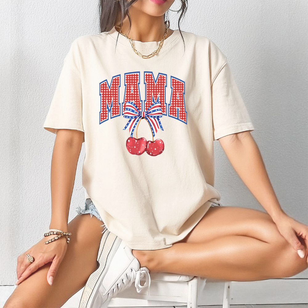 Gingham Cherry Mama- Tee
