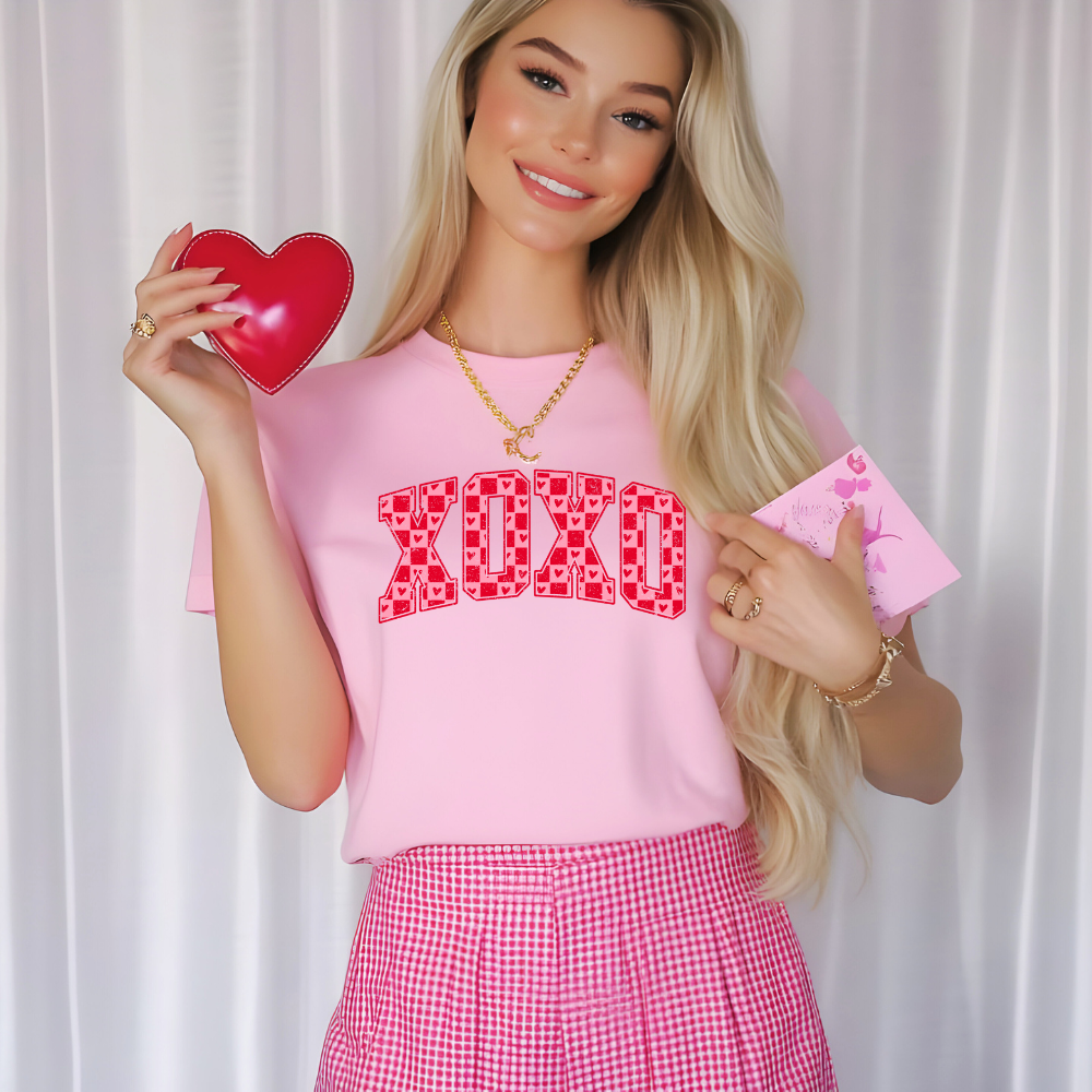 XOXO pink and red hearts- Tee