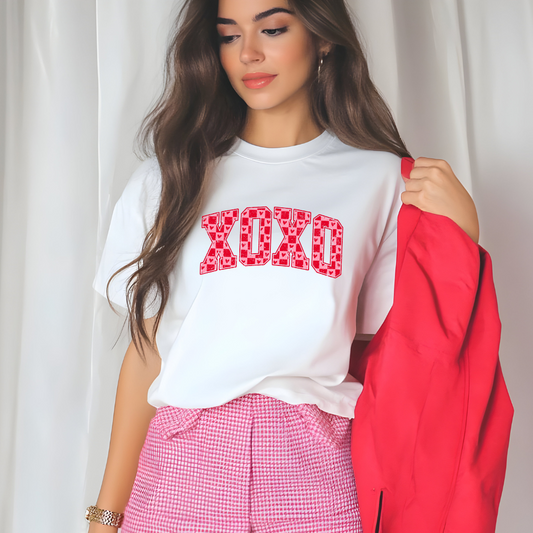 XOXO pink and red hearts- Tee