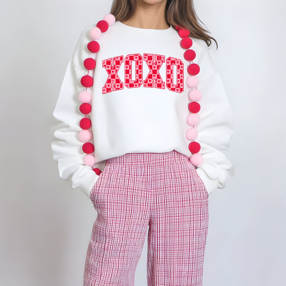 XOXO- red and pink heart Sweater