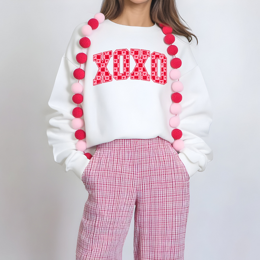 XOXO- red and pink heart Sweater