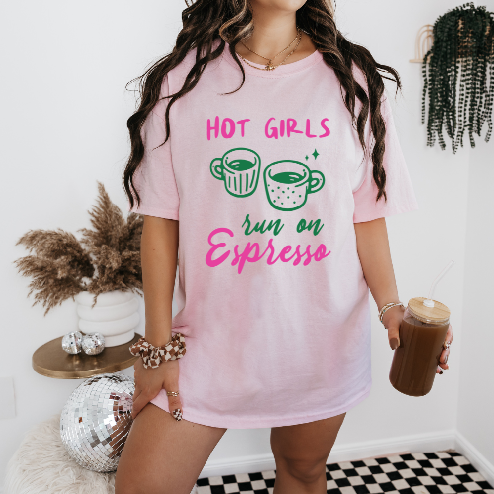 Hot Girls Run on Espresso- T-Shirt