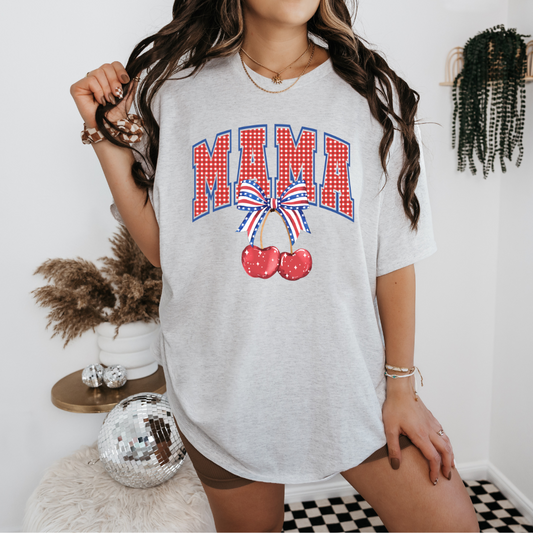 Gingham Cherry Mama- Tee