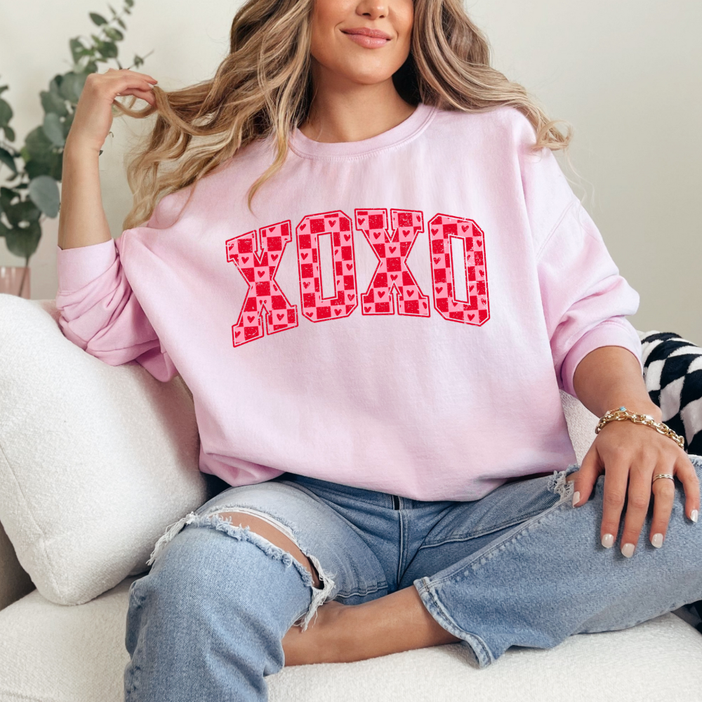 XOXO- red and pink heart Sweater