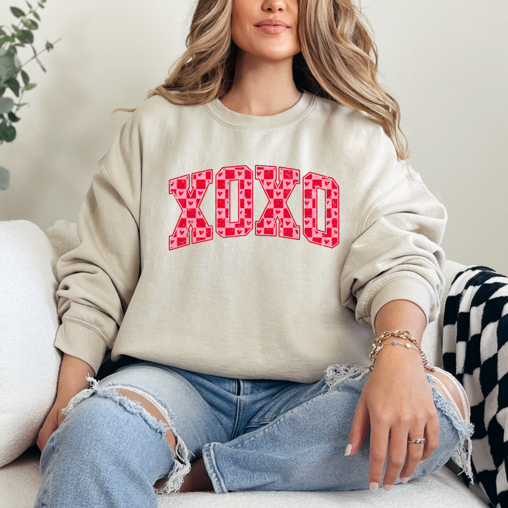 XOXO- red and pink heart Sweater