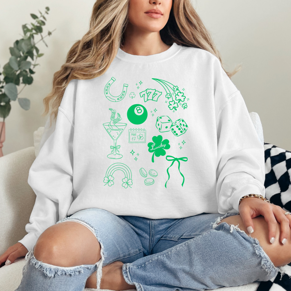Lucky Girl Vibes- Sweater Crewneck