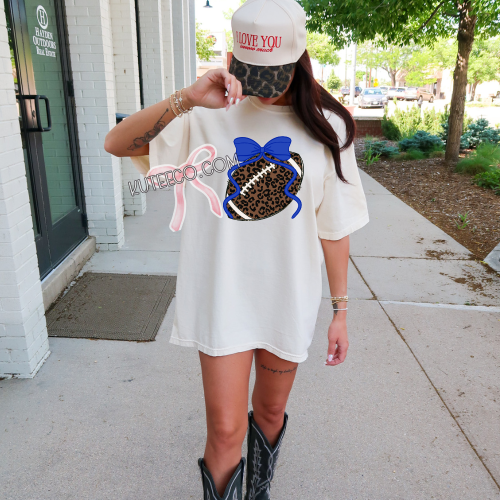 Cheetah Football Bow - T- Shirt