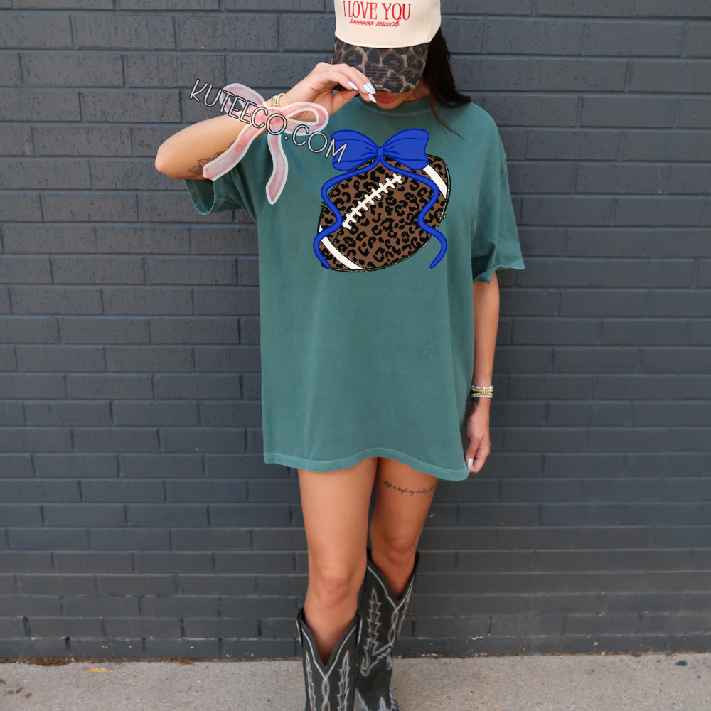 Cheetah Football Bow - T- Shirt