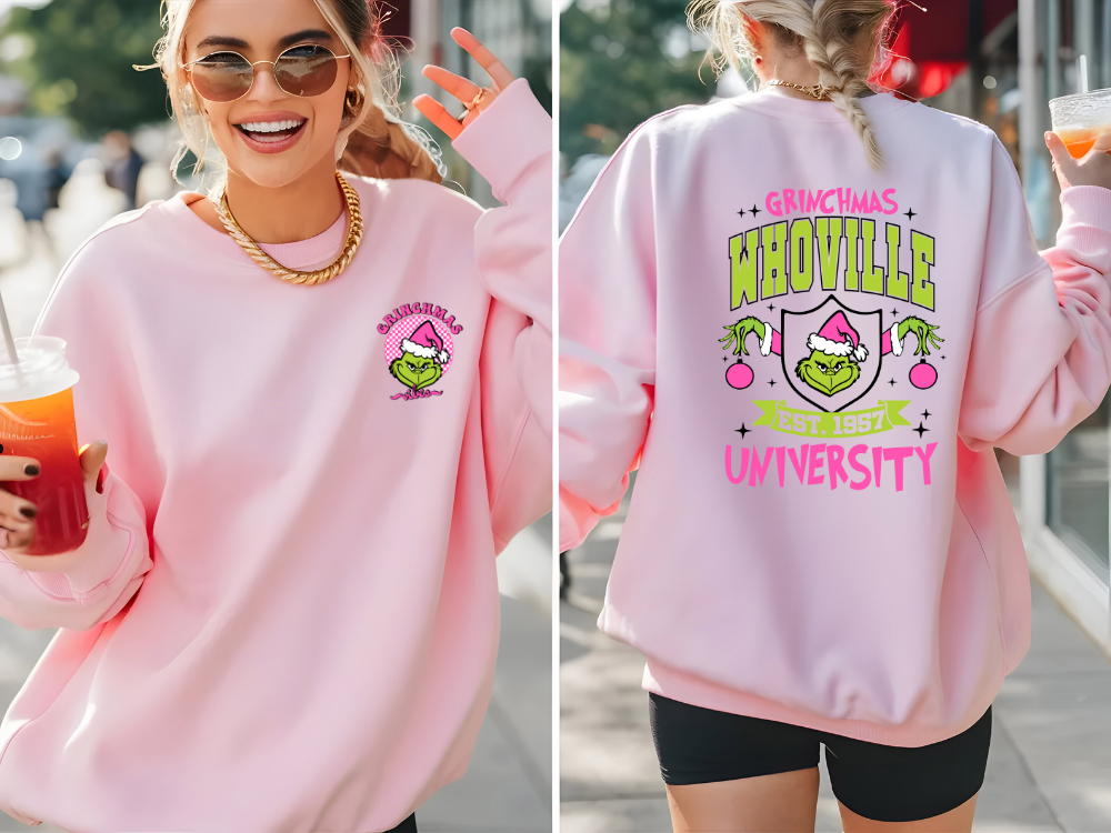 Grinch University Front/Back- Sweater