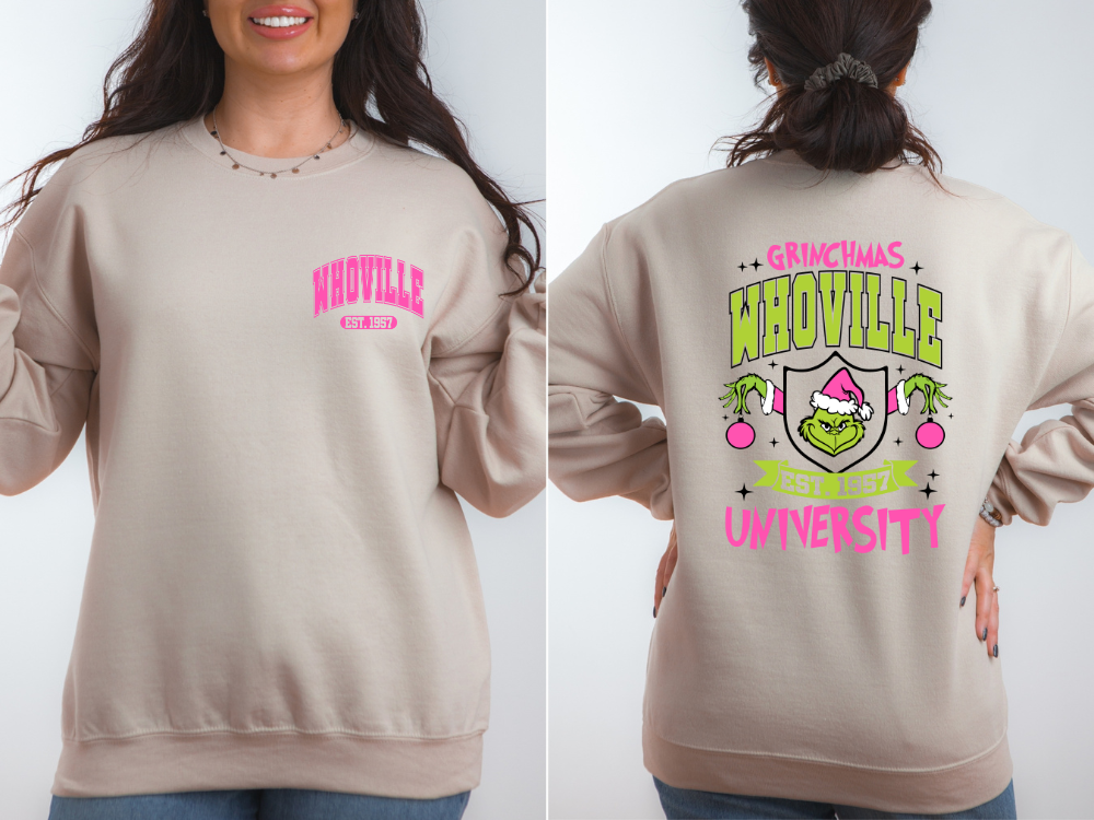 Grinch University Front/Back- Sweater