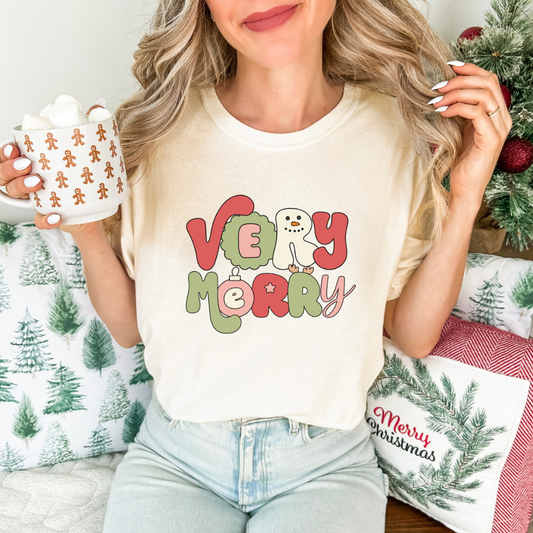 Verry Merry Bubble Letters- Tee