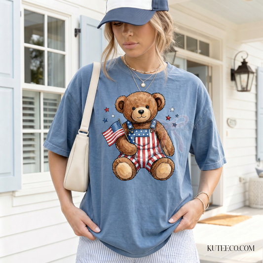 Beary American - Comfort Colors Shirt/ Sweatshirt