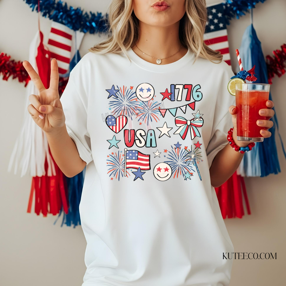 Patriotic Doodles - Comfort colors Shirt/ Sweatshirt