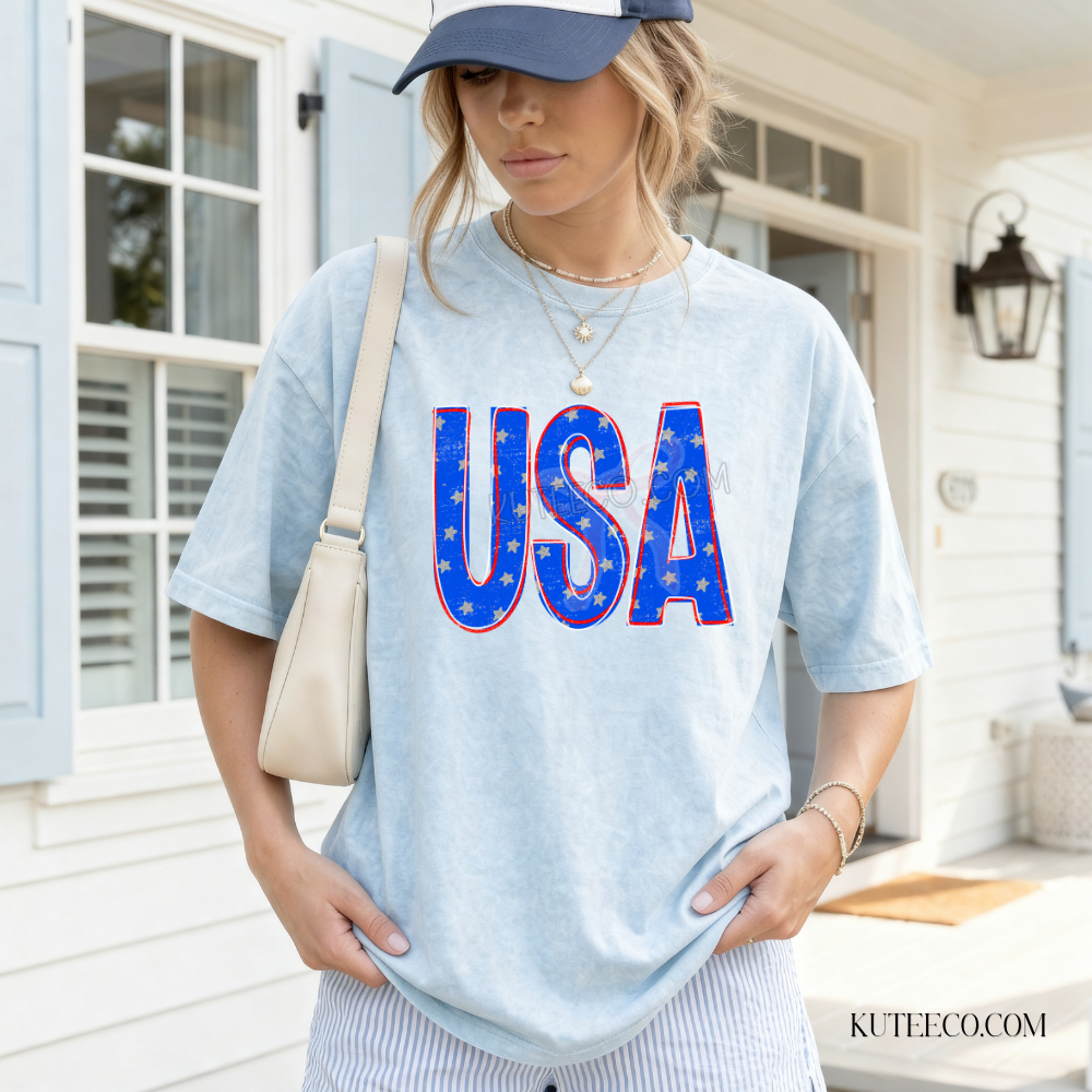 Blue Stars USA- Comfort colors Tee