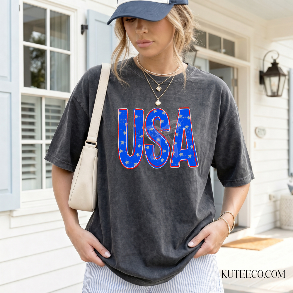 Blue Stars USA- Comfort colors Tee