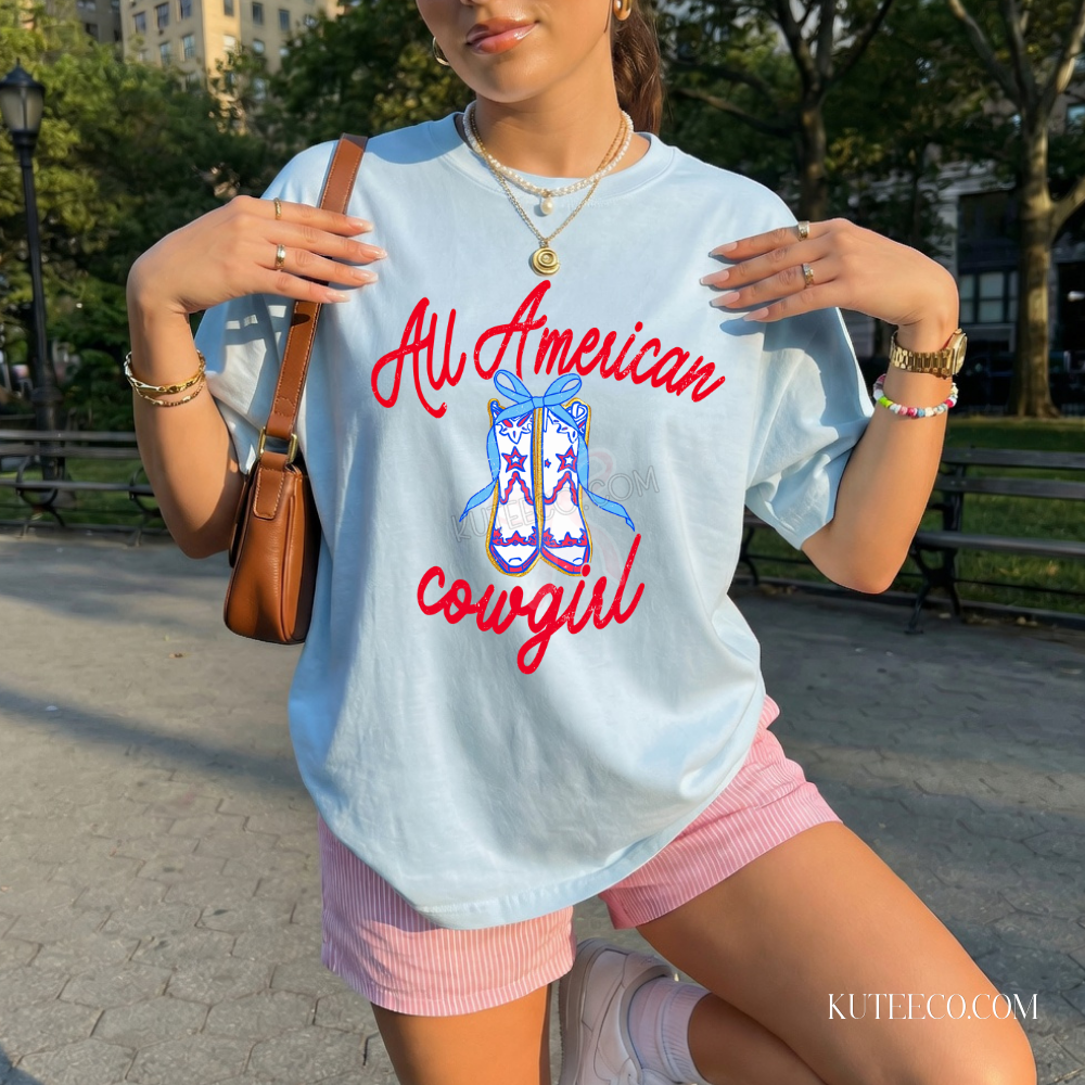 All American Cowgirl- Comfort Colors Tee