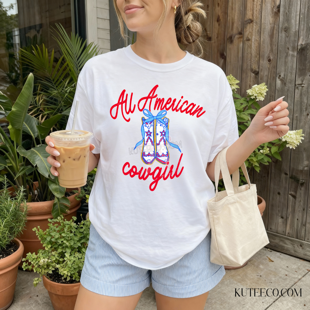 All American Cowgirl- Comfort Colors Tee