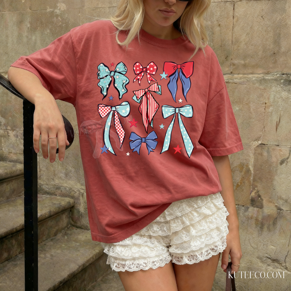4th of July Bows-Comfort colors Shirt/ Sweatshirt