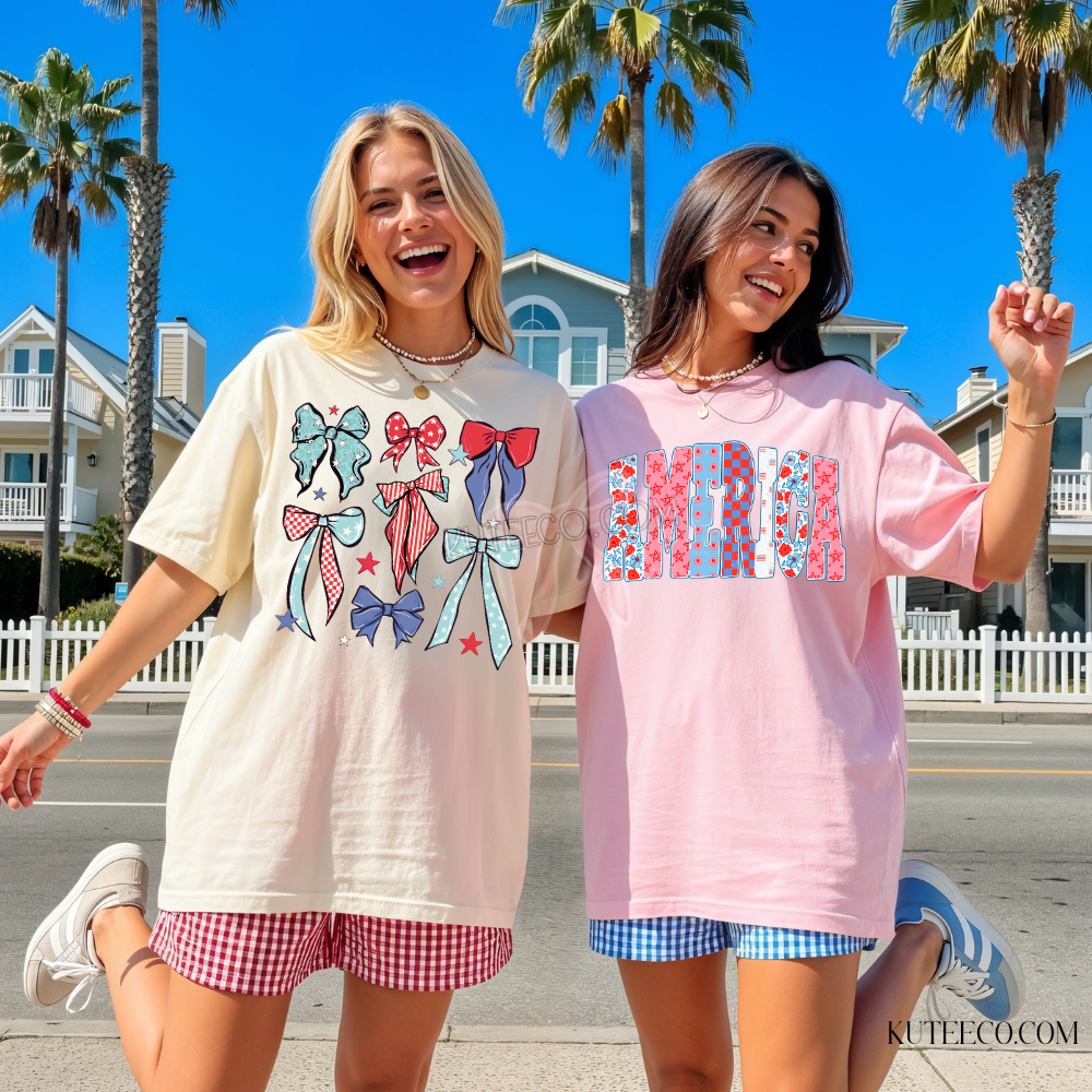 4th of July Bows-Comfort colors Shirt/ Sweatshirt