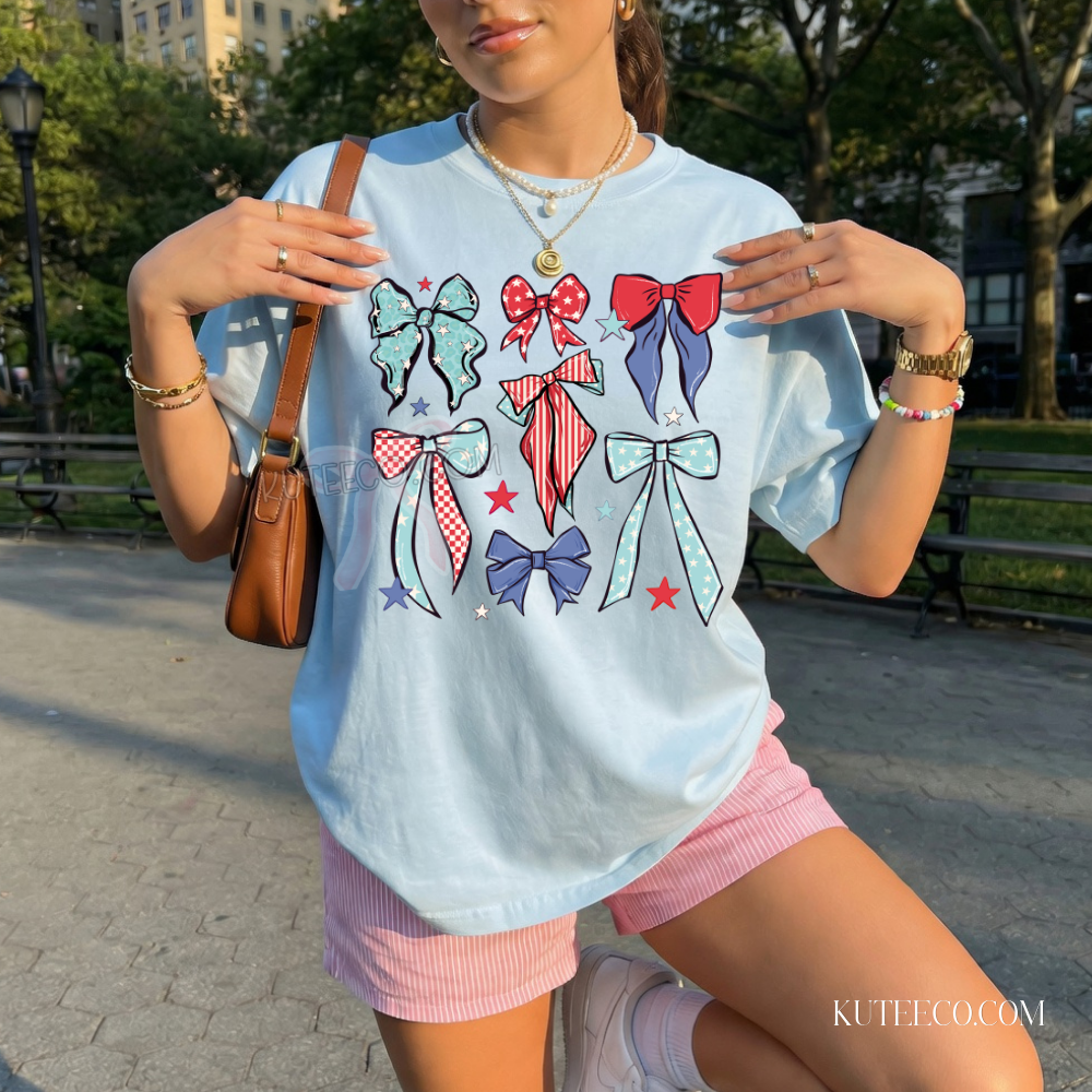 4th of July Bows-Comfort colors Shirt/ Sweatshirt
