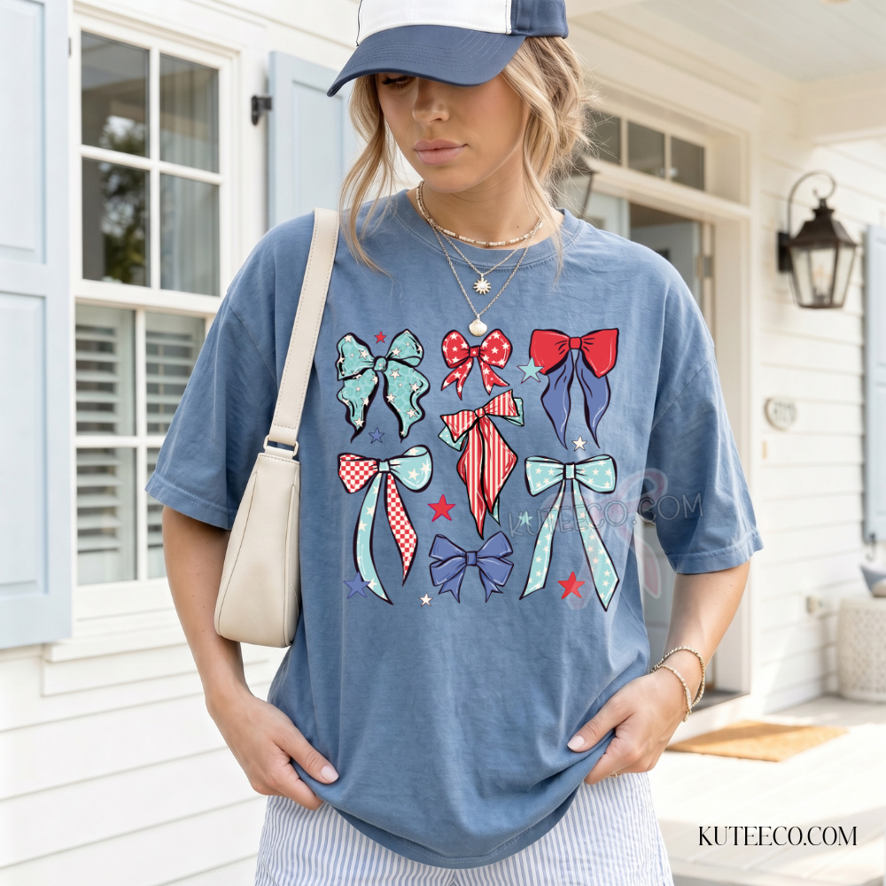 4th of July Bows-Comfort colors Shirt/ Sweatshirt