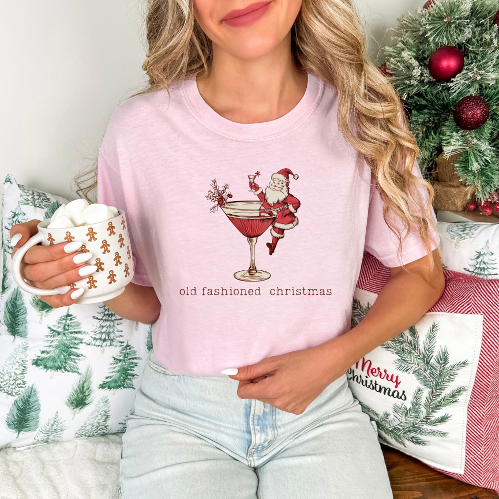 Old Fashioned Martini Christmas-Tee