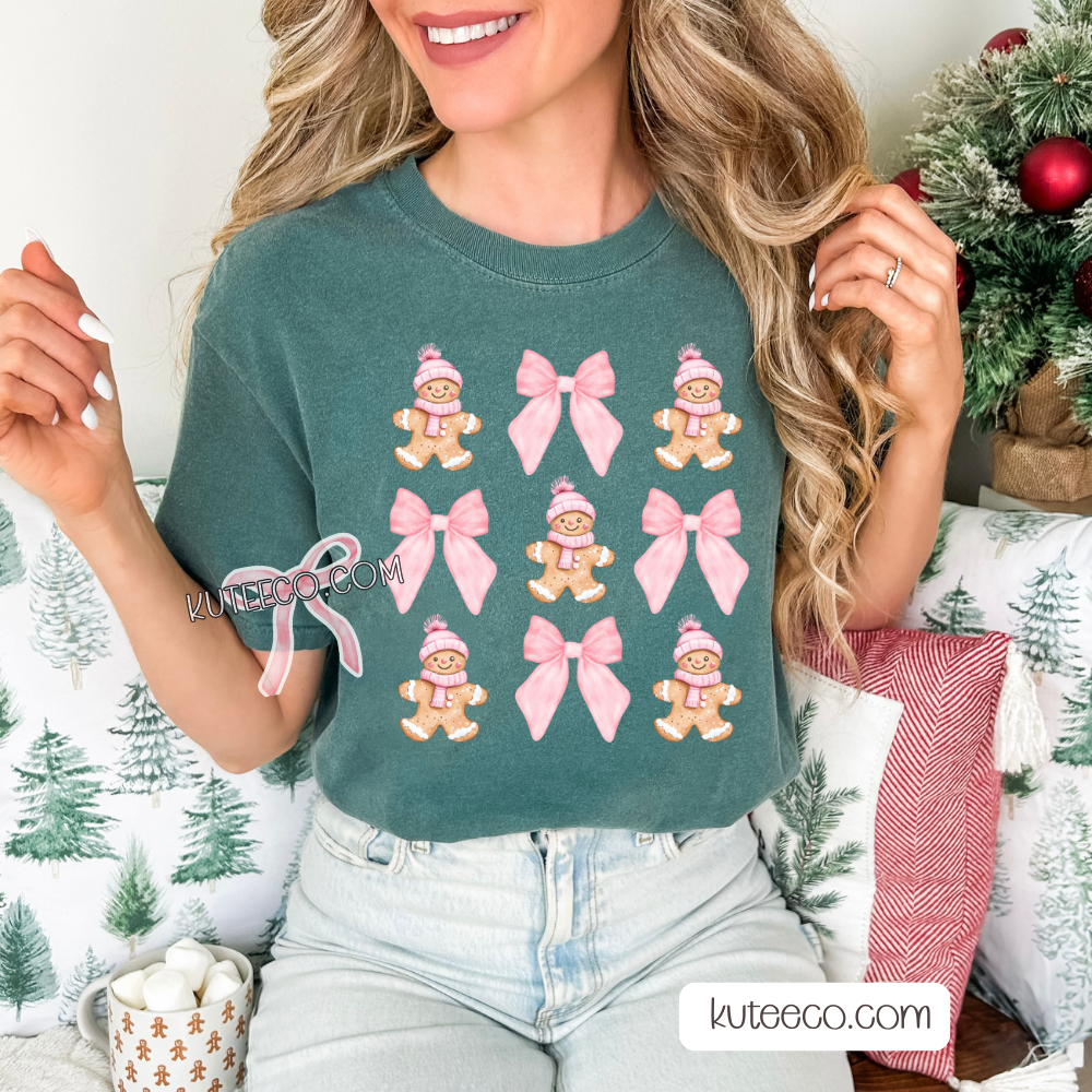 Pink Gingerbread Bows- Shirt/ Sweatshirt