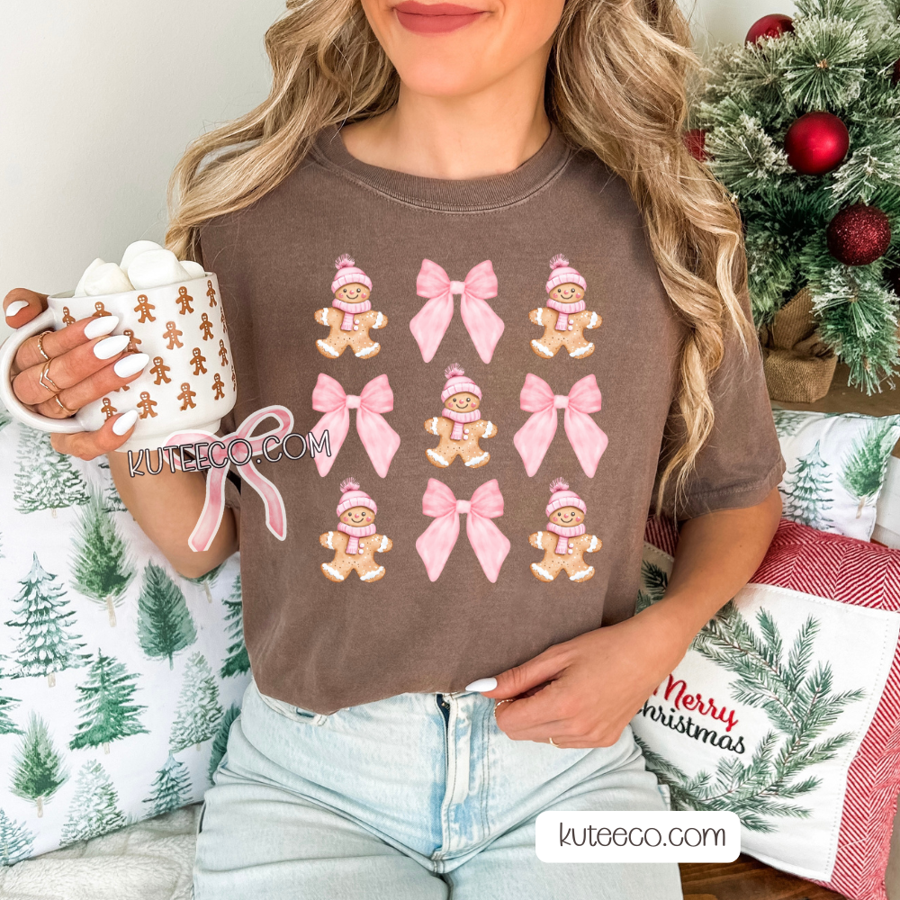 Pink Gingerbread Bows- Shirt/ Sweatshirt