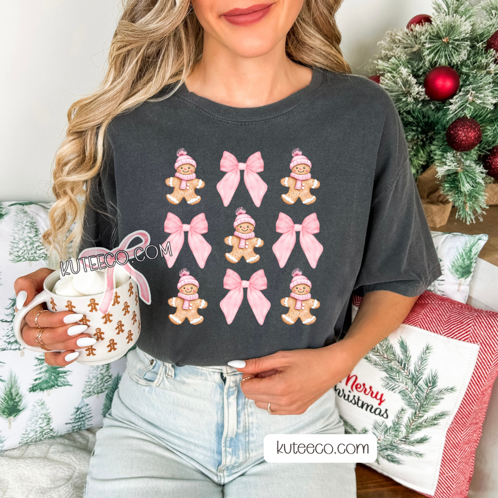 Pink Gingerbread Bows- Shirt/ Sweatshirt