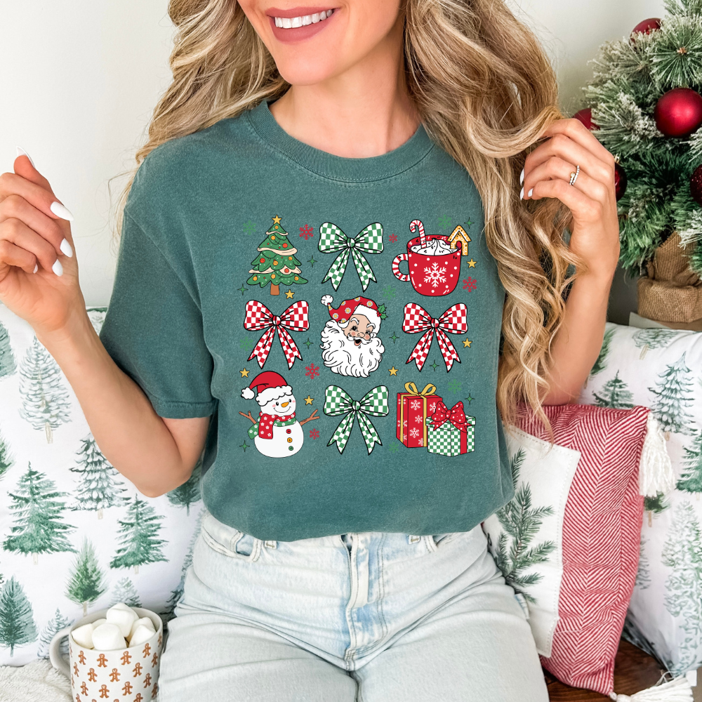 Christmas Santa Checkered- Tee