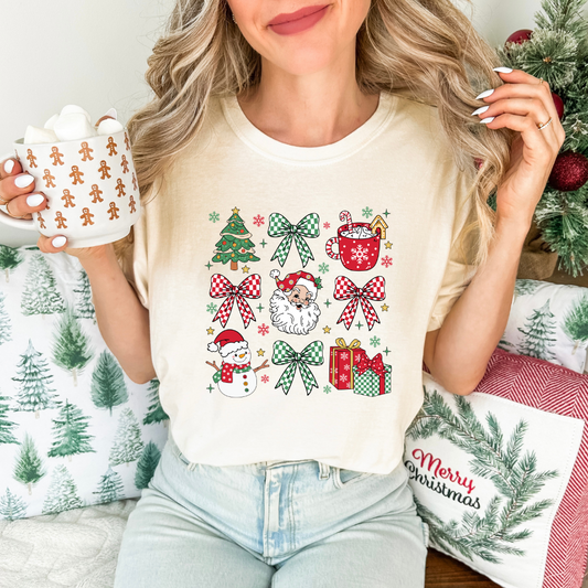 Christmas Santa Checkered- Tee