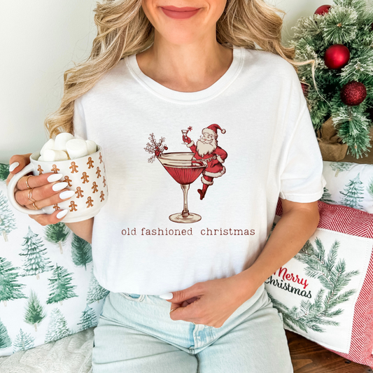 Old Fashioned Martini Christmas-Tee