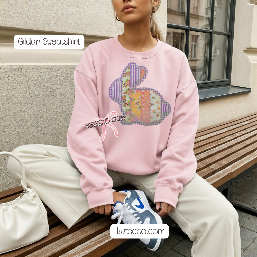 Purple Quilted Bunny -Comfort colors Shirt/ Sweatshirt