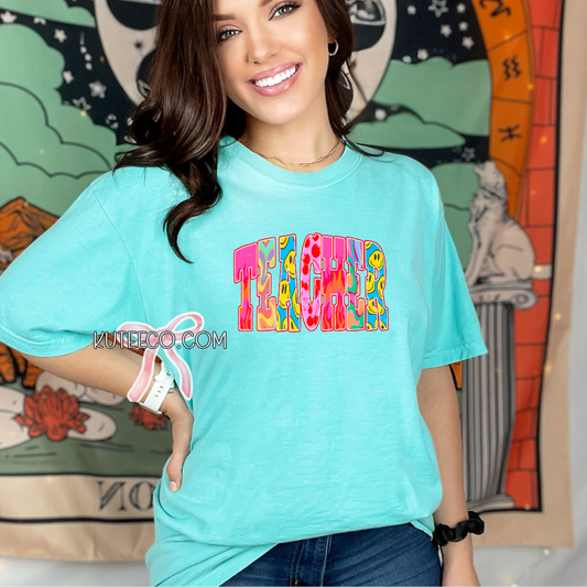 Cherry Smiley Teacher-T-Shirt