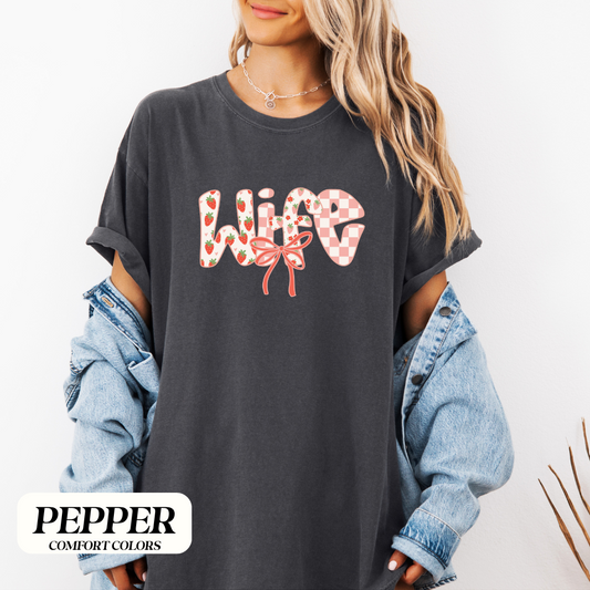 Strawberry( Pick your Text NEUTRAL)  - Comfort Colors Tee