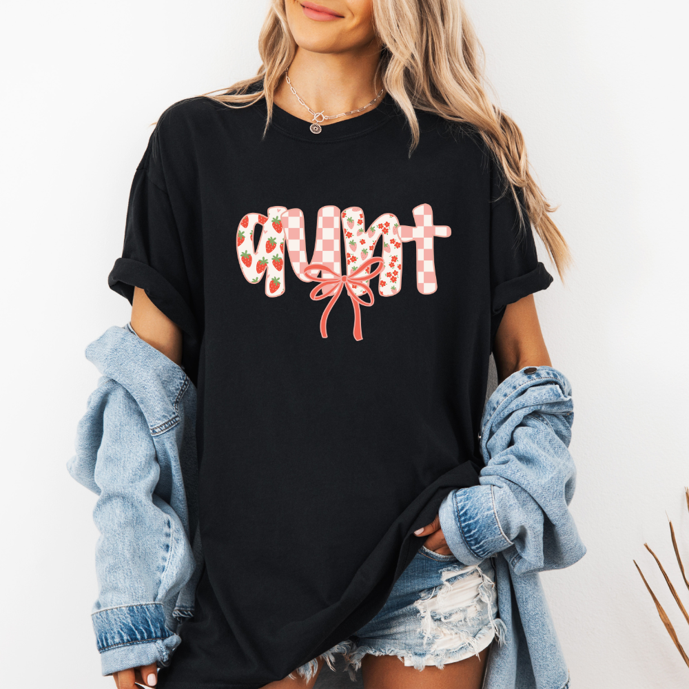 Strawberry( Pick your Text NEUTRAL)  - Comfort Colors Tee
