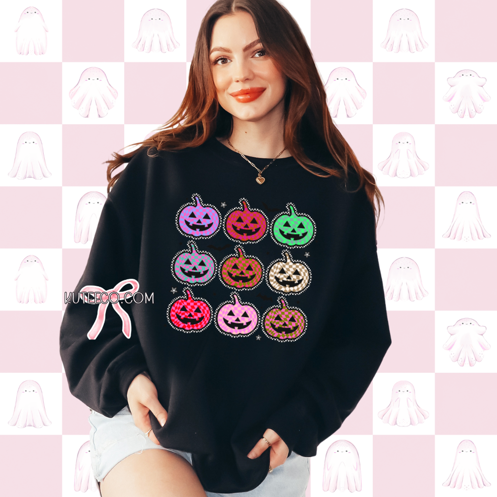 Checkered Pumpkins- T-shirt/ Sweater