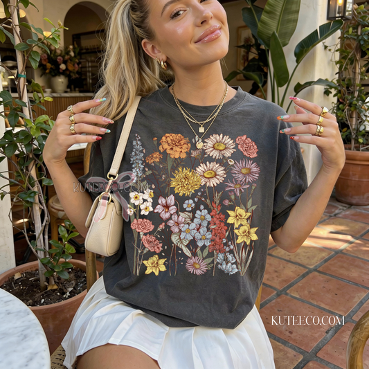 Floral Tee-  Comfort colors Shirt/ Sweatshirt