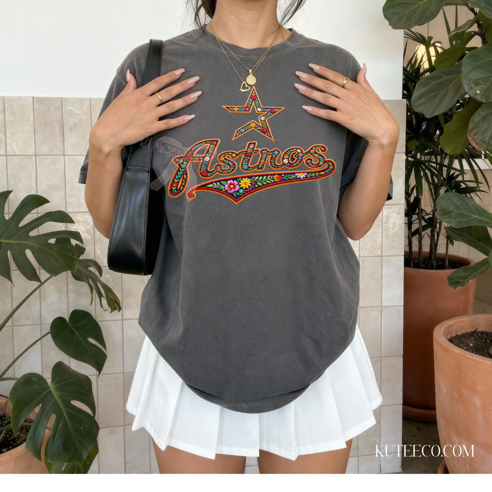 Astro Faux Embroidered- Comfort colors Shirt/ Sweatshirt