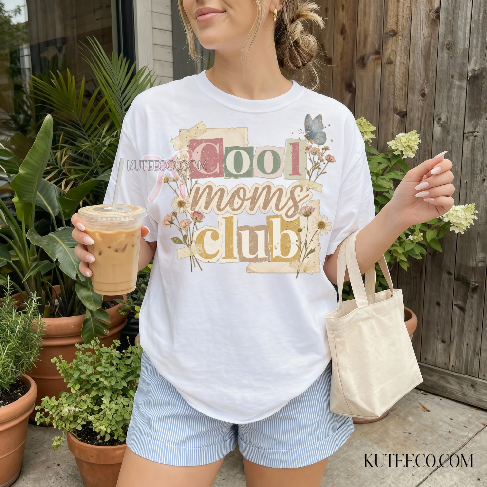 Cool Mom Club Patchwork- Comfort colors Shirt/ Sweatshirt