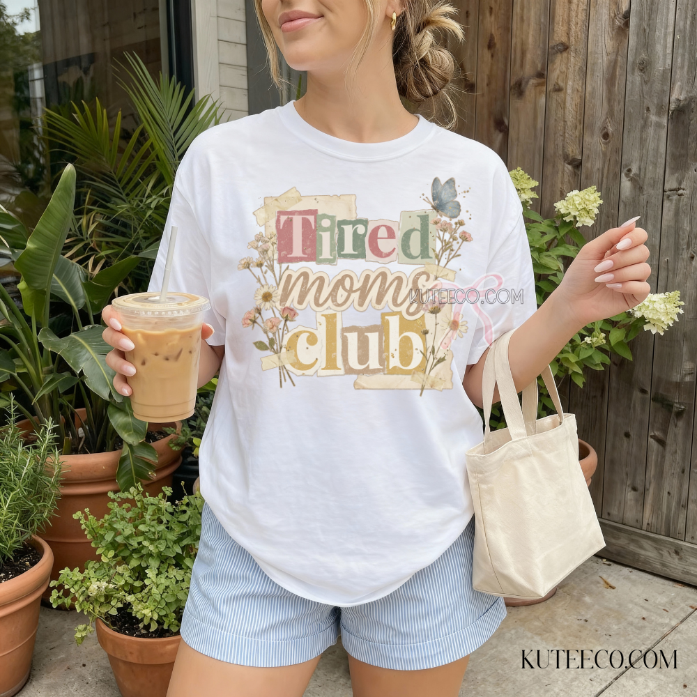Tired Moms Patchwork- Comfort Colors Tee